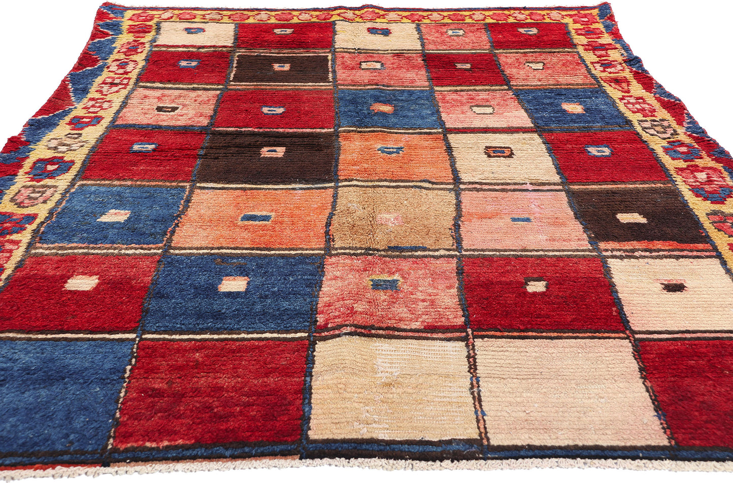 5 x 7 Vintage Persian Lori Checkerboard Rug 78879