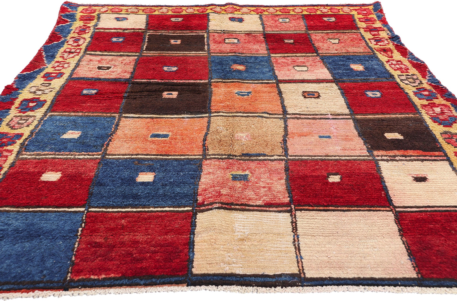 5 x 7 Vintage Persian Lori Checkerboard Rug 78879