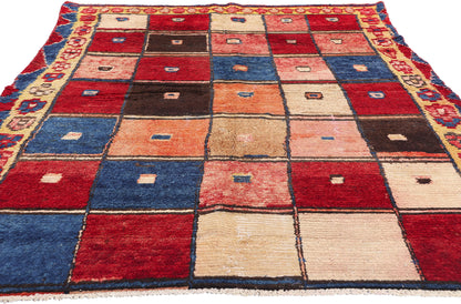 5 x 7 Vintage Persian Lori Checkerboard Rug 78879