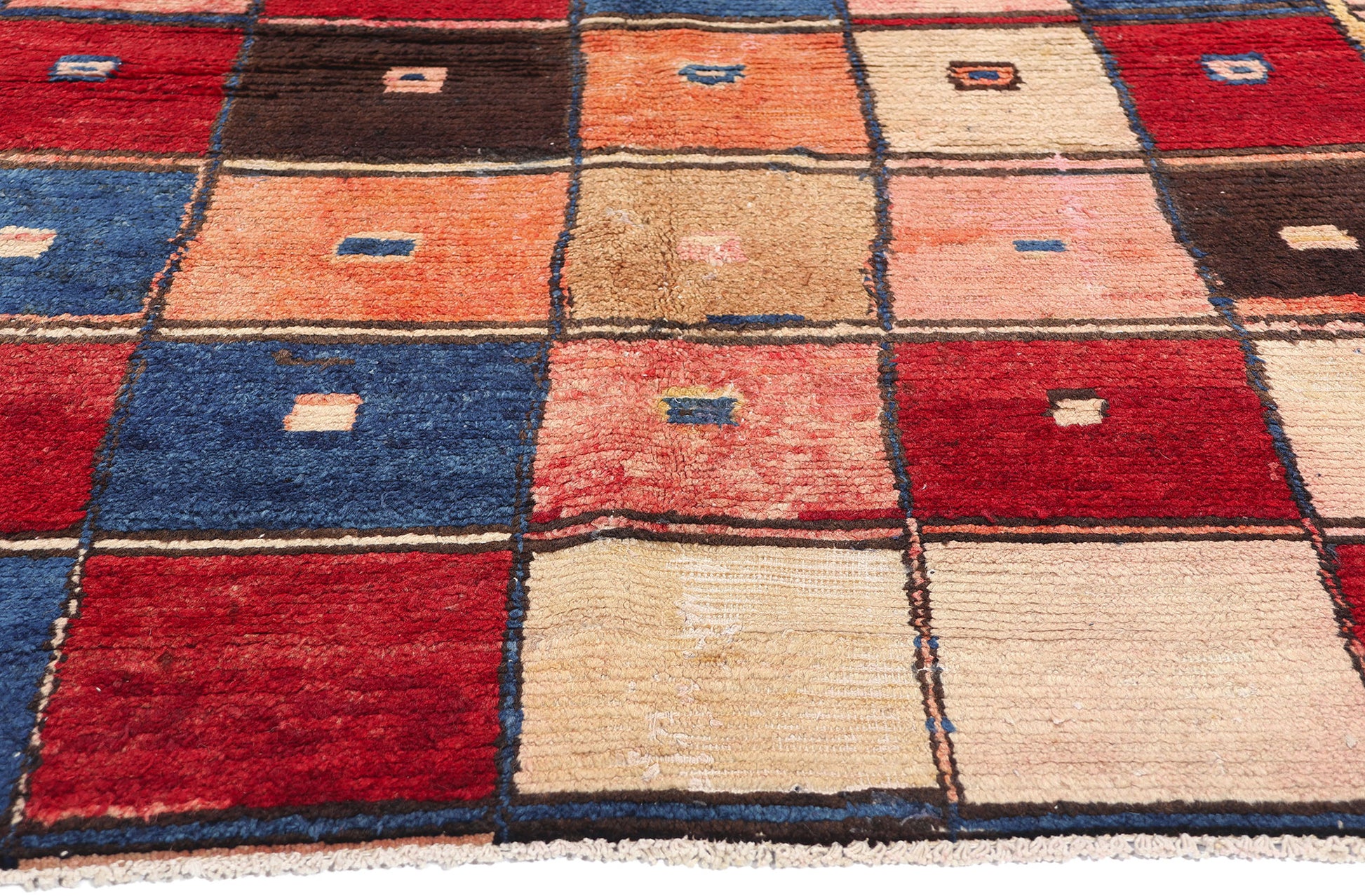 5 x 7 Vintage Persian Lori Checkerboard Rug 78879