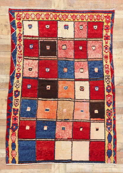 5 x 7 Vintage Persian Lori Checkerboard Rug 78879