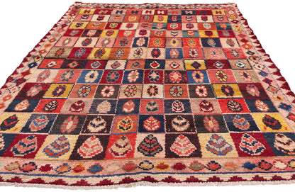 5 x 8 Vintage Persian Lori Checkerboard Rug 78877