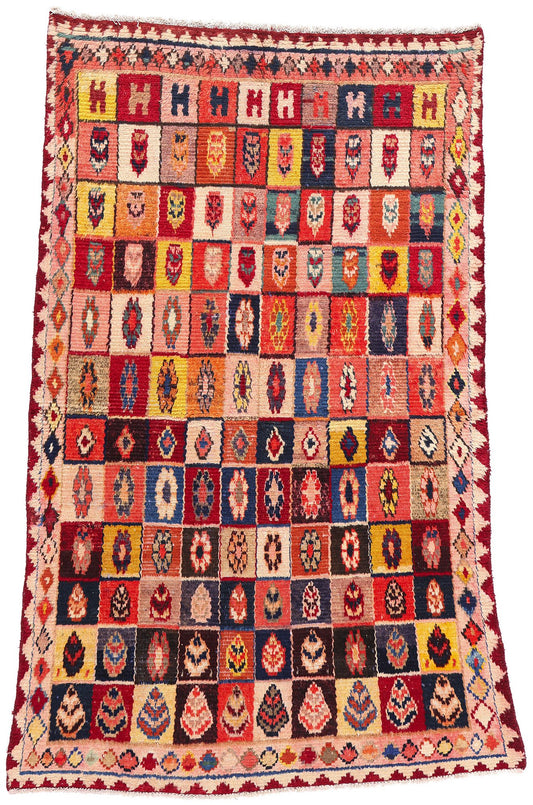 5 x 8 Vintage Persian Lori Checkerboard Rug 78877
