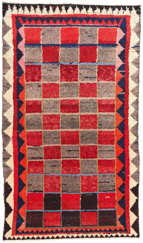 5 x 9 Vintage Persian Lori Checkerboard Rug 78861