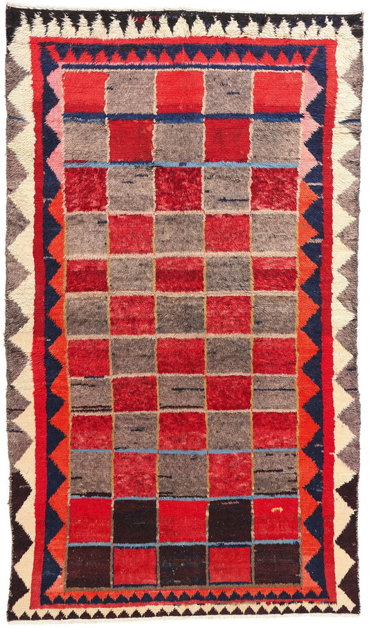 5 x 9 Vintage Persian Lori Checkerboard Rug 78861