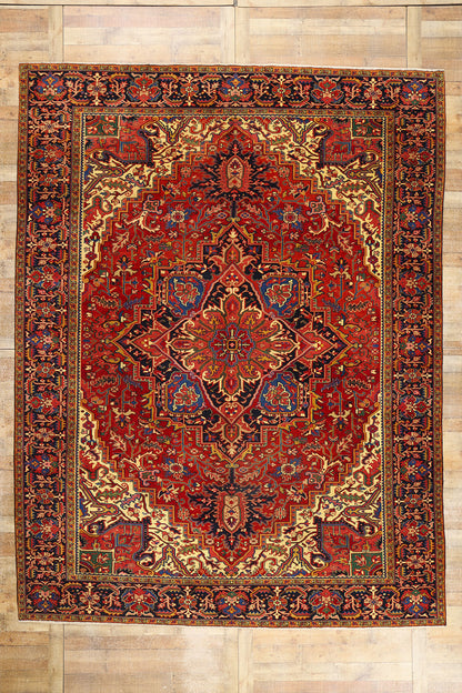 10 x 13 Vintage Persian Heriz Rug 81069