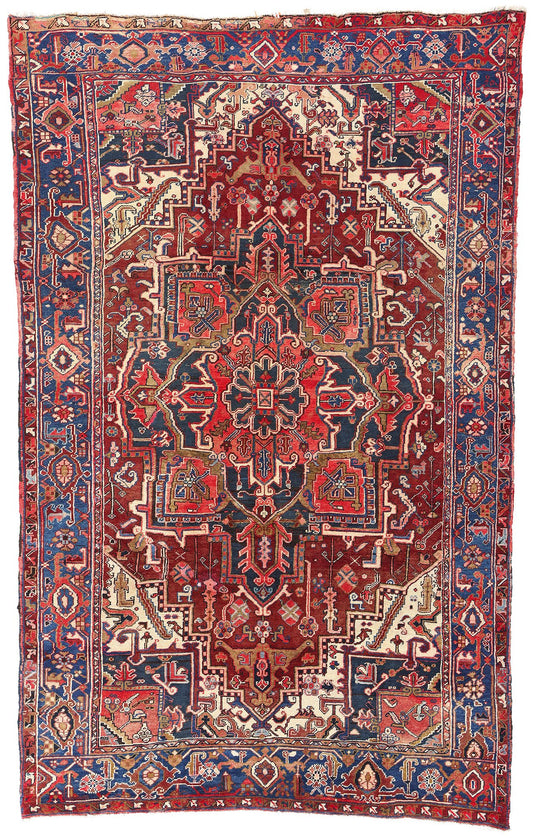 7 x 11 Vintage Persian Heriz Rug 90010