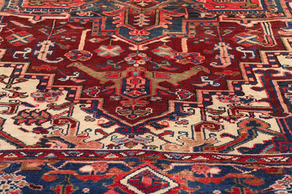 7 x 11 Vintage Persian Heriz Rug 90010