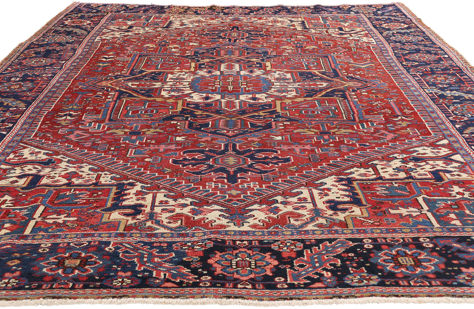 8 x 11 Vintage Persian Heriz Rug 90006