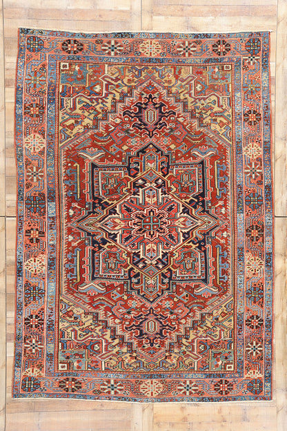 8 x 11 Antique Persian Heriz Rug 90007
