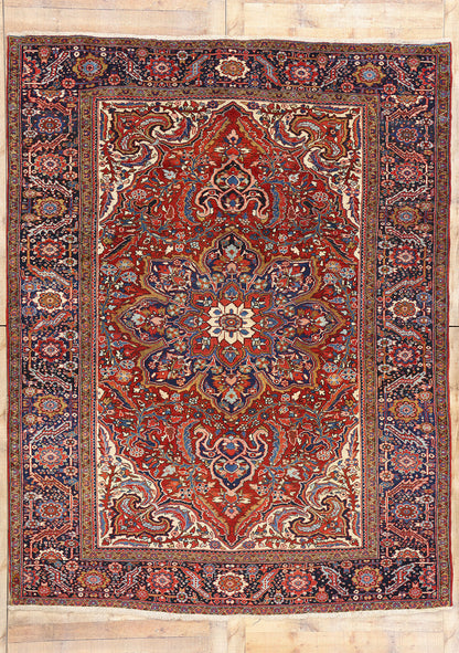 8 x 11 Vintage Persian Heriz Rug 90002