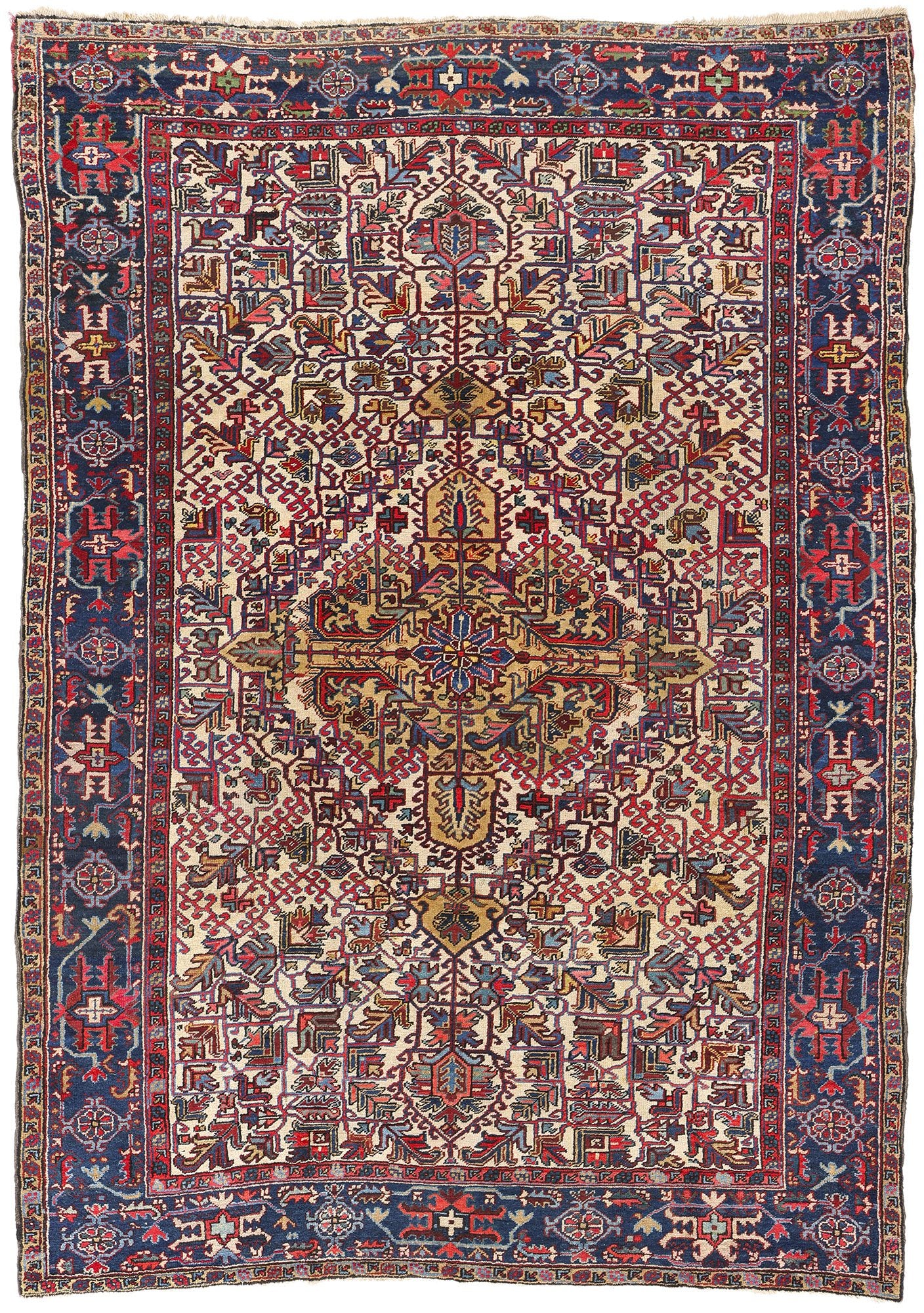 8 x 11 Vintage Persian Heriz Rug 90011