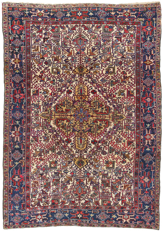 8 x 11 Vintage Persian Heriz Rug 90011