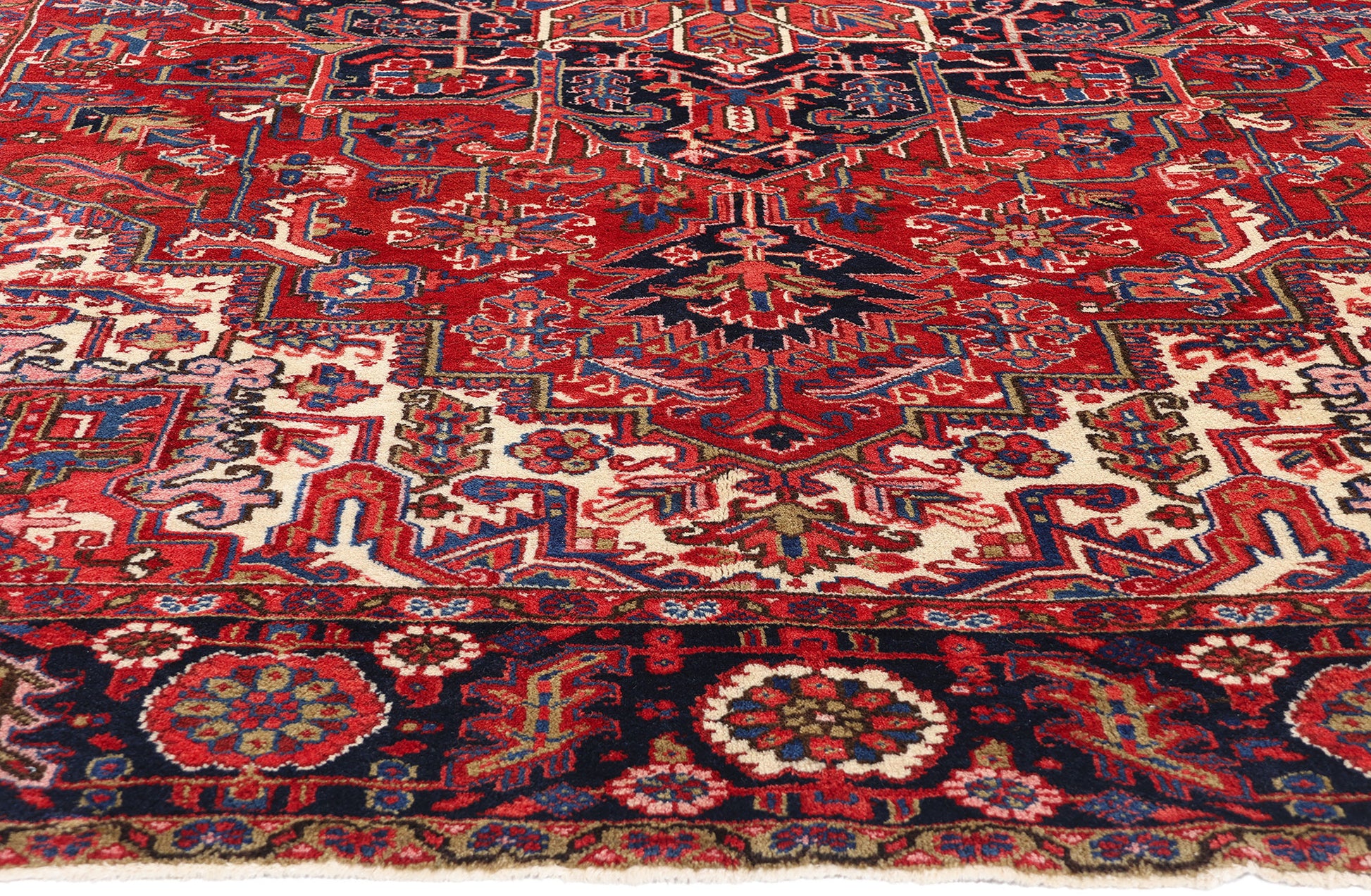 8 x 12 Vintage Persian Heriz Rug 90008