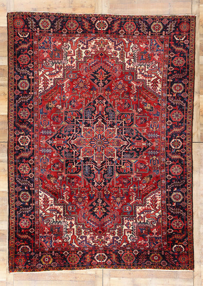 8 x 12 Vintage Persian Heriz Rug 90008
