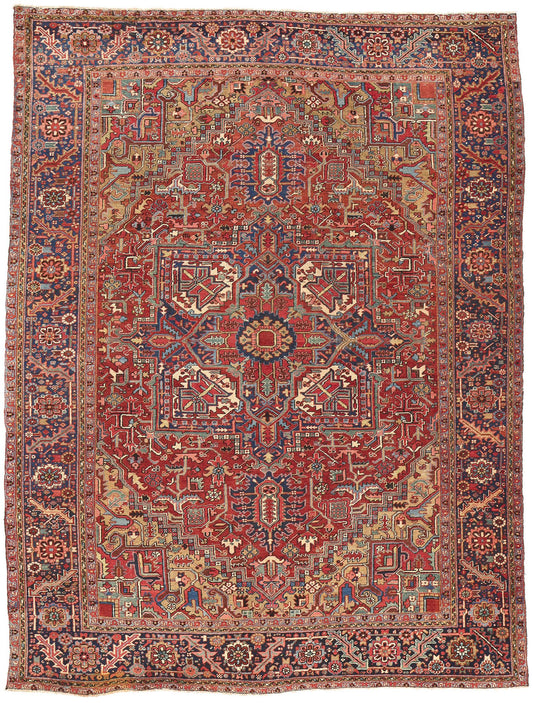 9 x 12 Vintage Persian Heriz Rug 78607