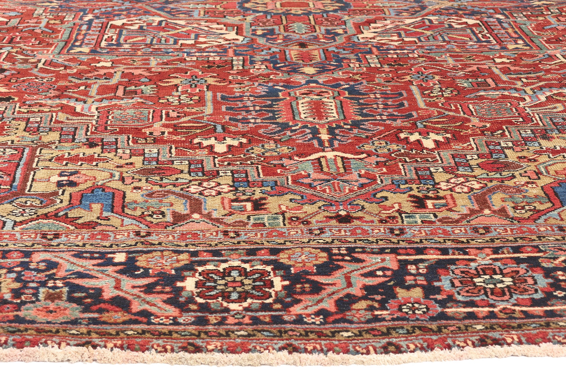 9 x 12 Vintage Persian Heriz Rug 78607