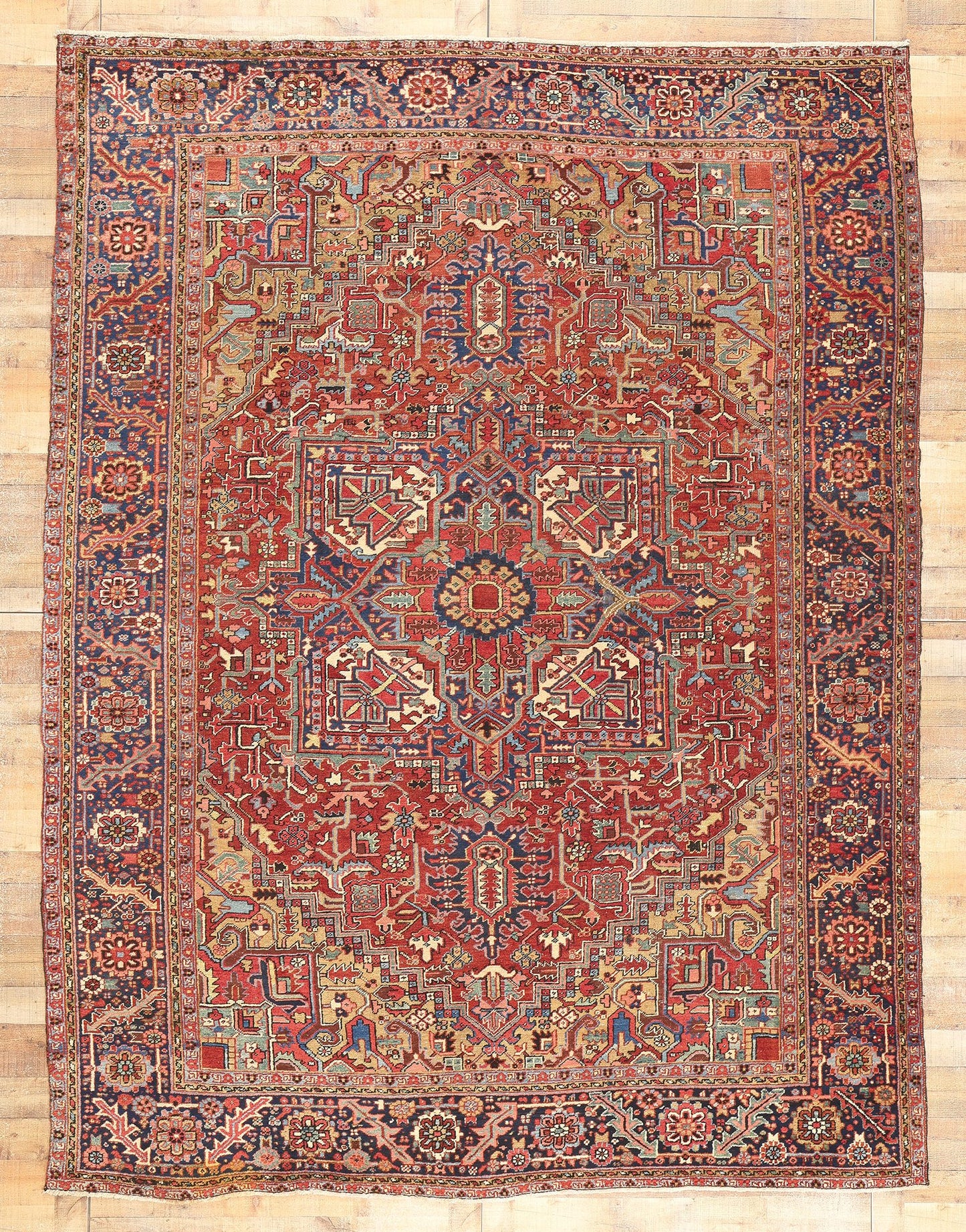 9 x 12 Vintage Persian Heriz Rug 78607