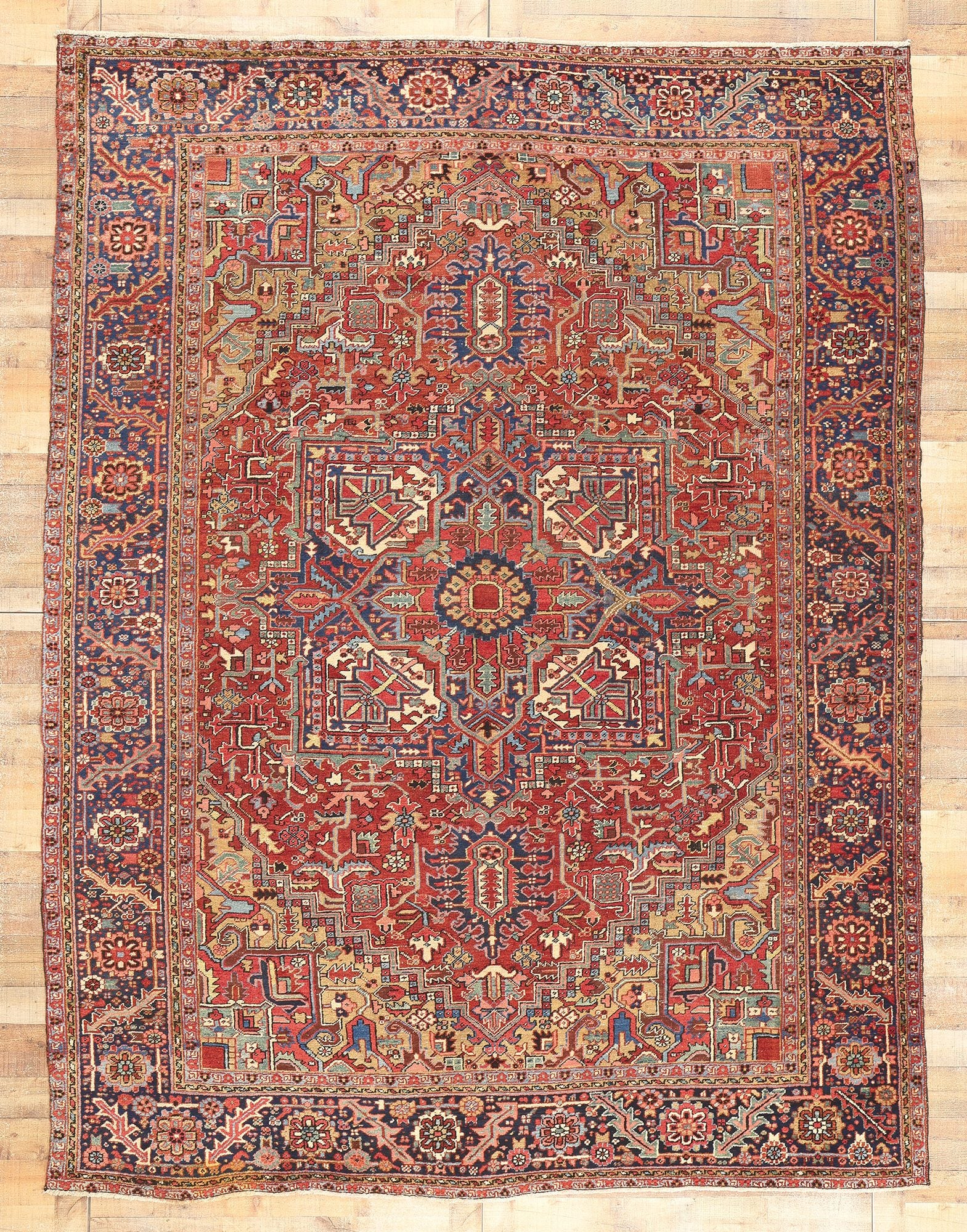 9 x 12 Vintage Persian Heriz Rug 78607