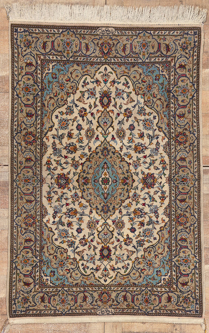 4 x 6 Vintage Persian Kashan Rug 78701