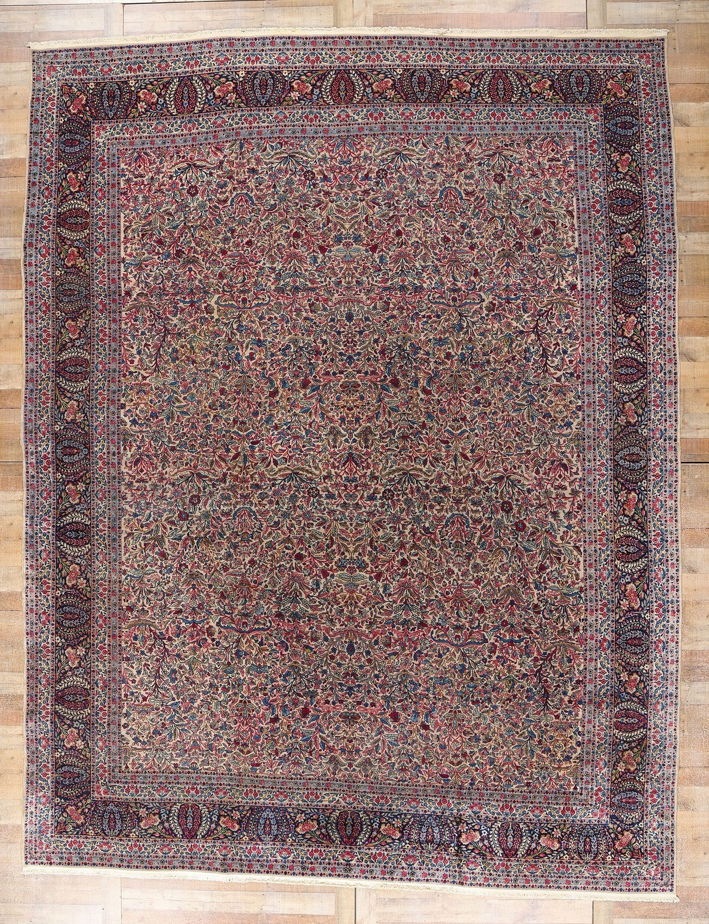 11 x 14 Vintage Persian Lavar Kerman Rug 90015