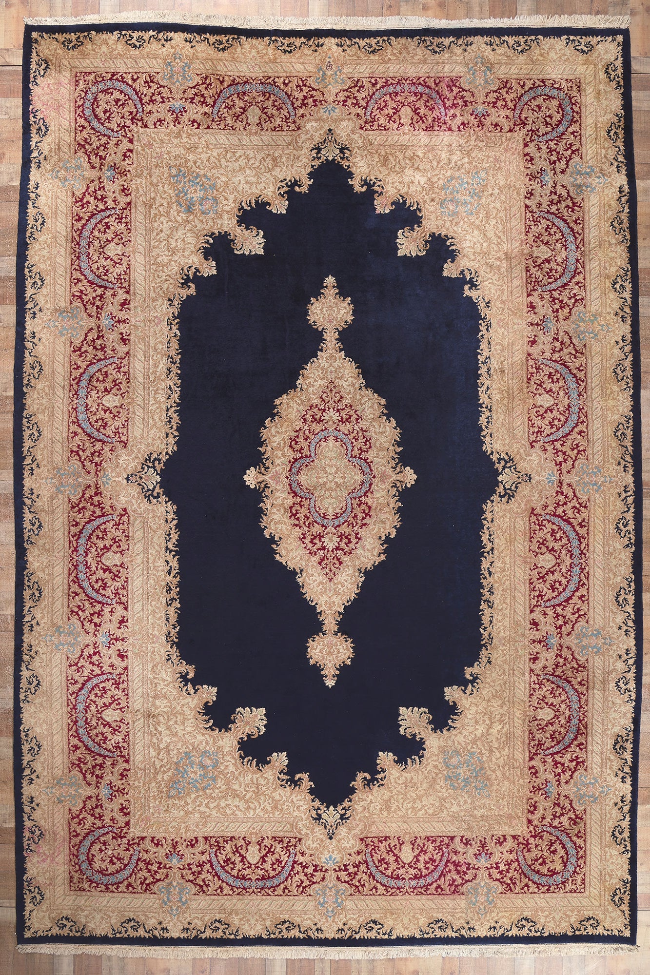 12 x 18 Vintage Persian Kerman Rug 78335