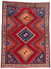 6 x 9 Vintage Persian Lori Diamond Medallion Rug 78882