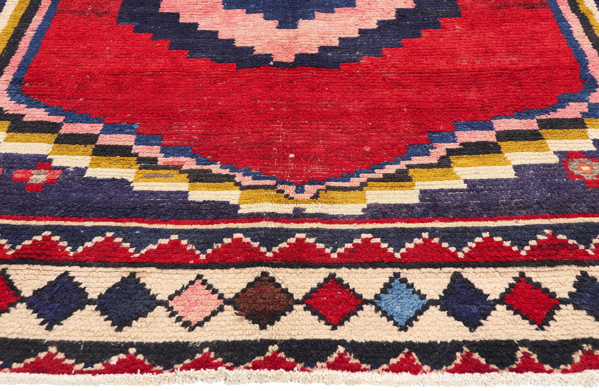 7 x 9 Vintage Persian Lori Geometric Medallion Rug 78884