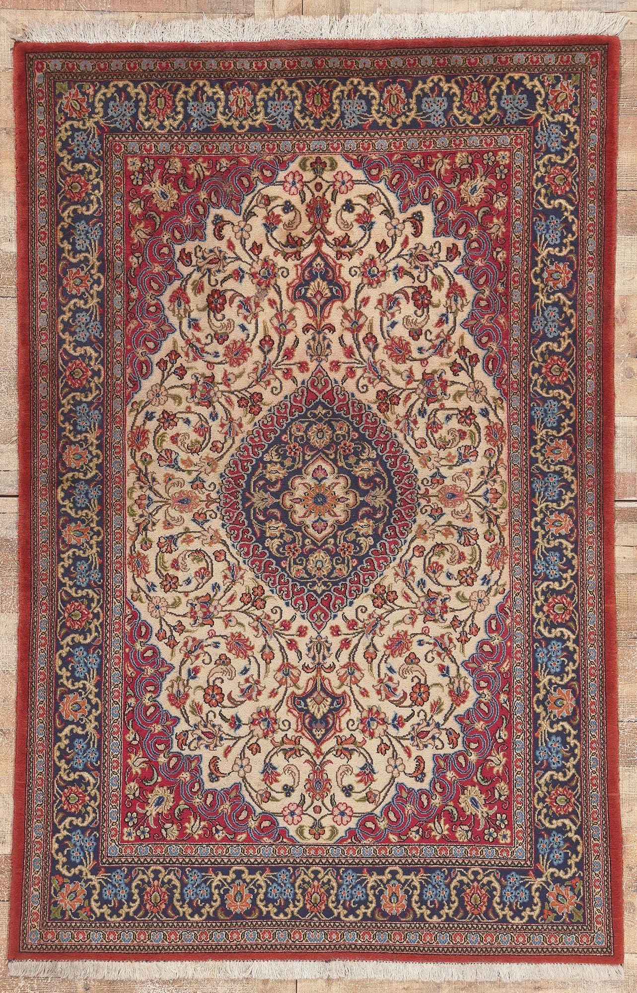 4 x 7 Vintage Persian Qum Rug 78689