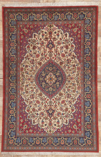 4 x 7 Vintage Persian Qum Rug 78689