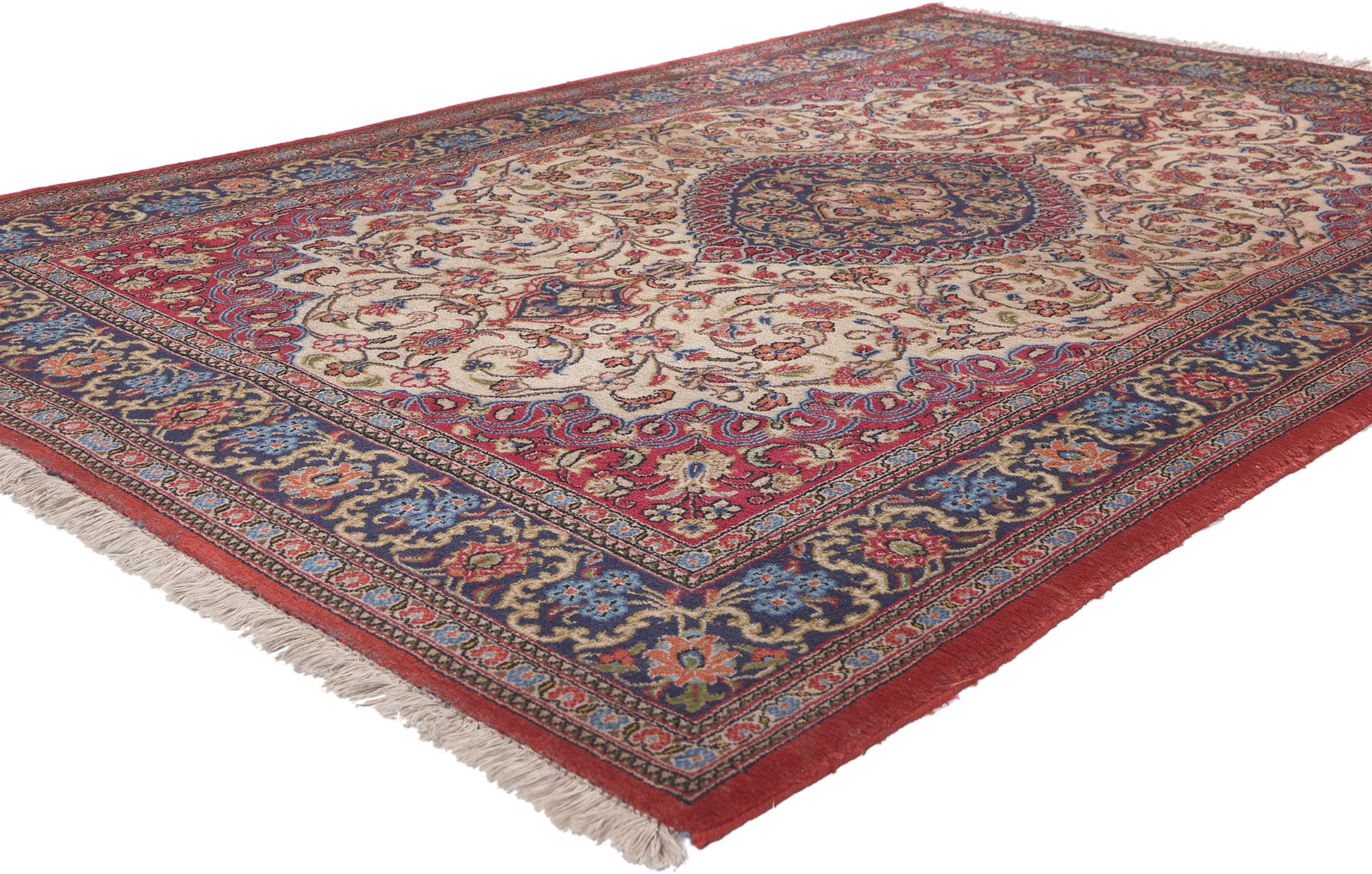 4 x 7 Vintage Persian Qum Rug 78689