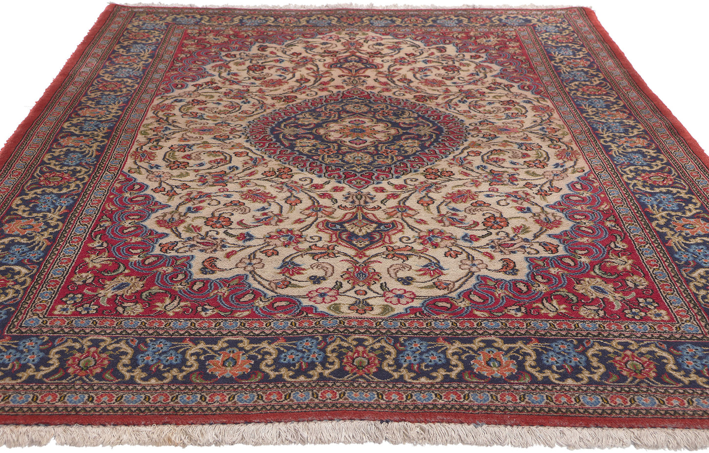 4 x 7 Vintage Persian Qum Rug 78689