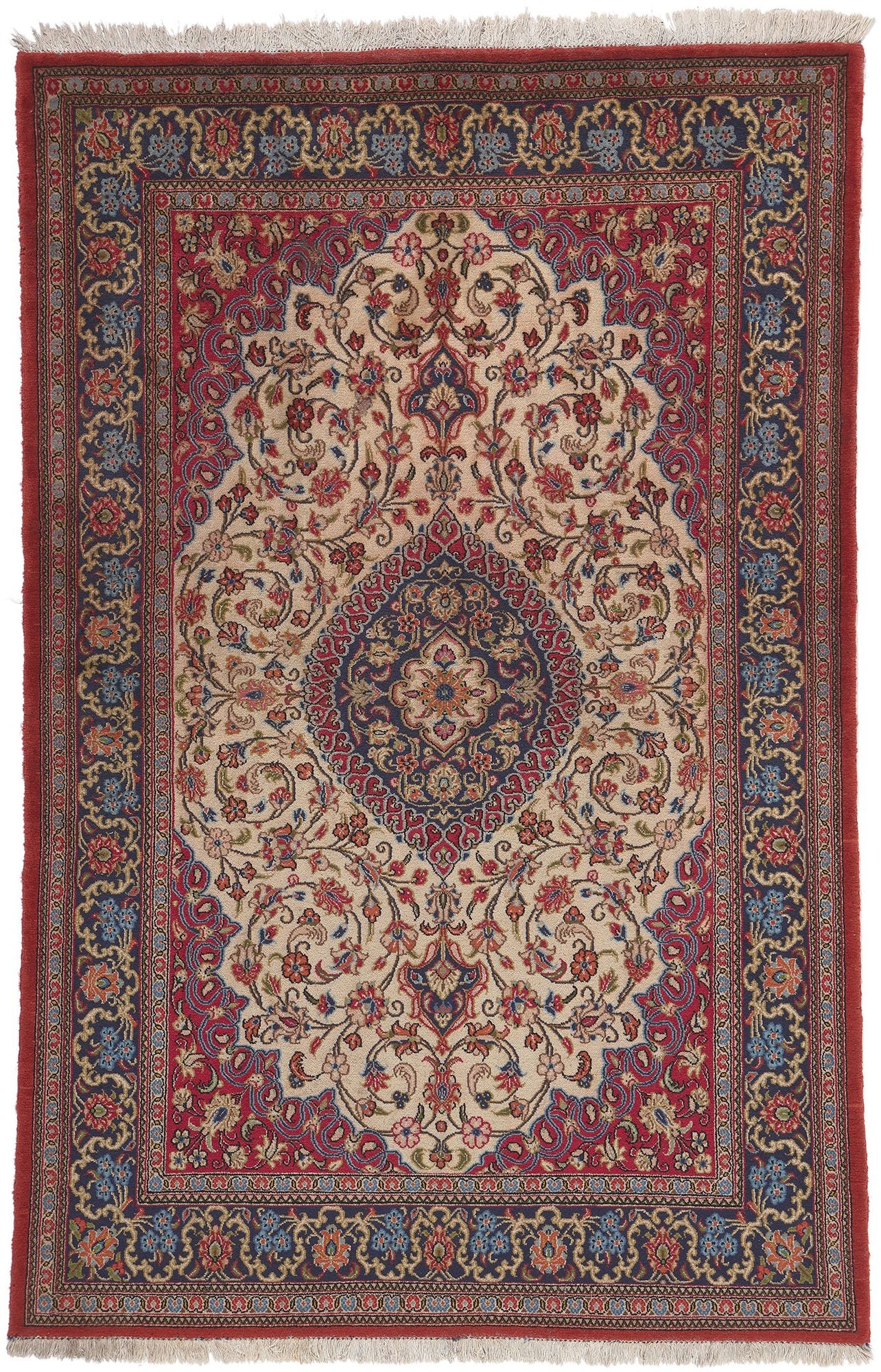 4 x 7 Vintage Persian Qum Rug 78689