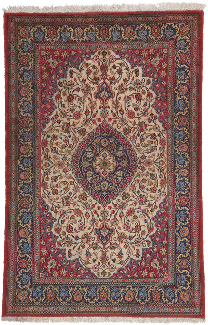 4 x 7 Vintage Persian Qum Rug 78689