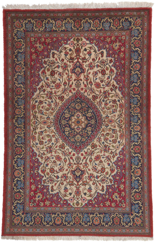 4 x 7 Vintage Persian Qum Rug 78689