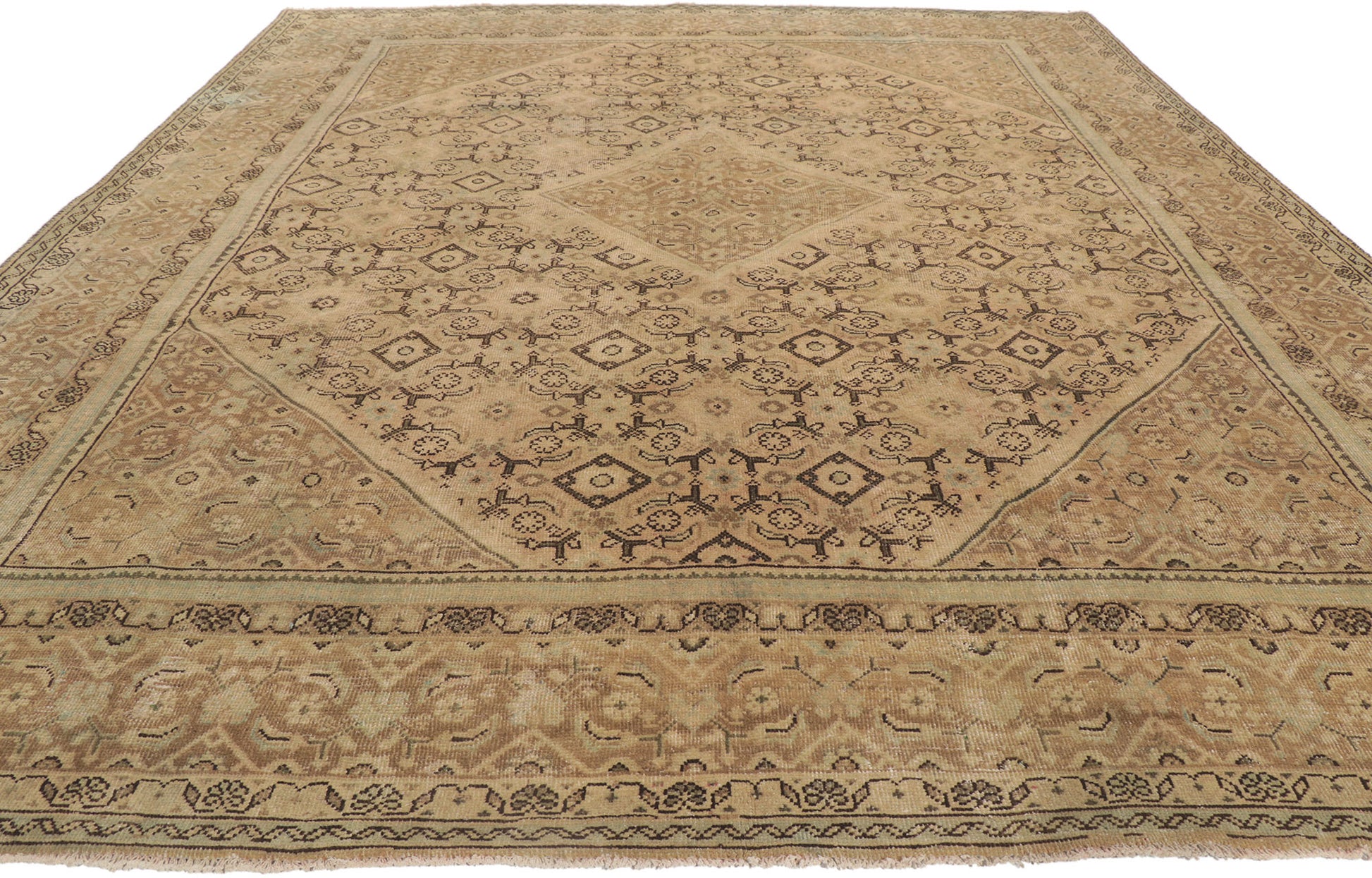 10 x 13 Vintage Persian Mahal Rug 53729