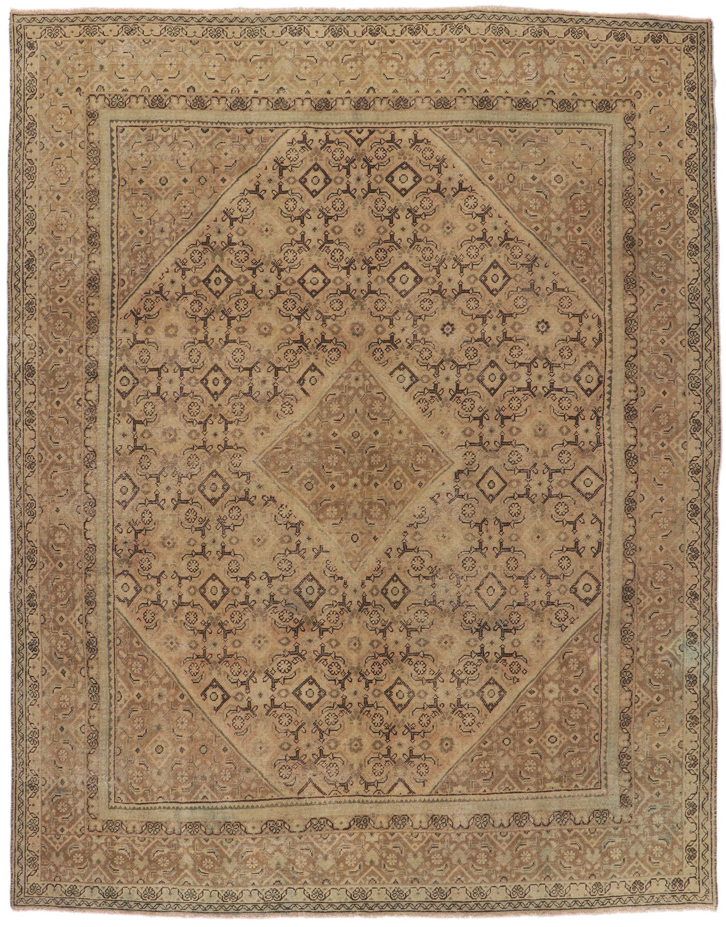 10 x 13 Vintage Persian Mahal Rug 53729