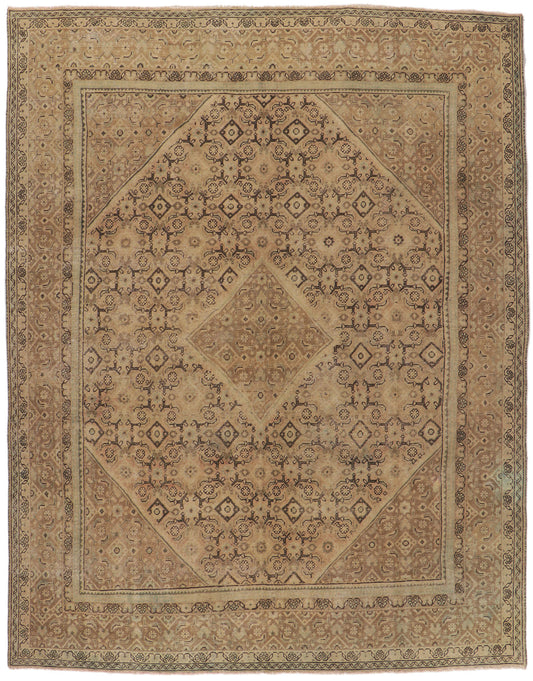 10 x 13 Vintage Persian Mahal Rug 53729