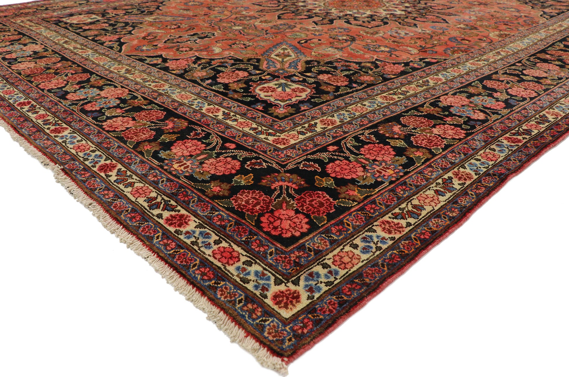 10 x 13 Vintage Persian Mashhad Rug 75141