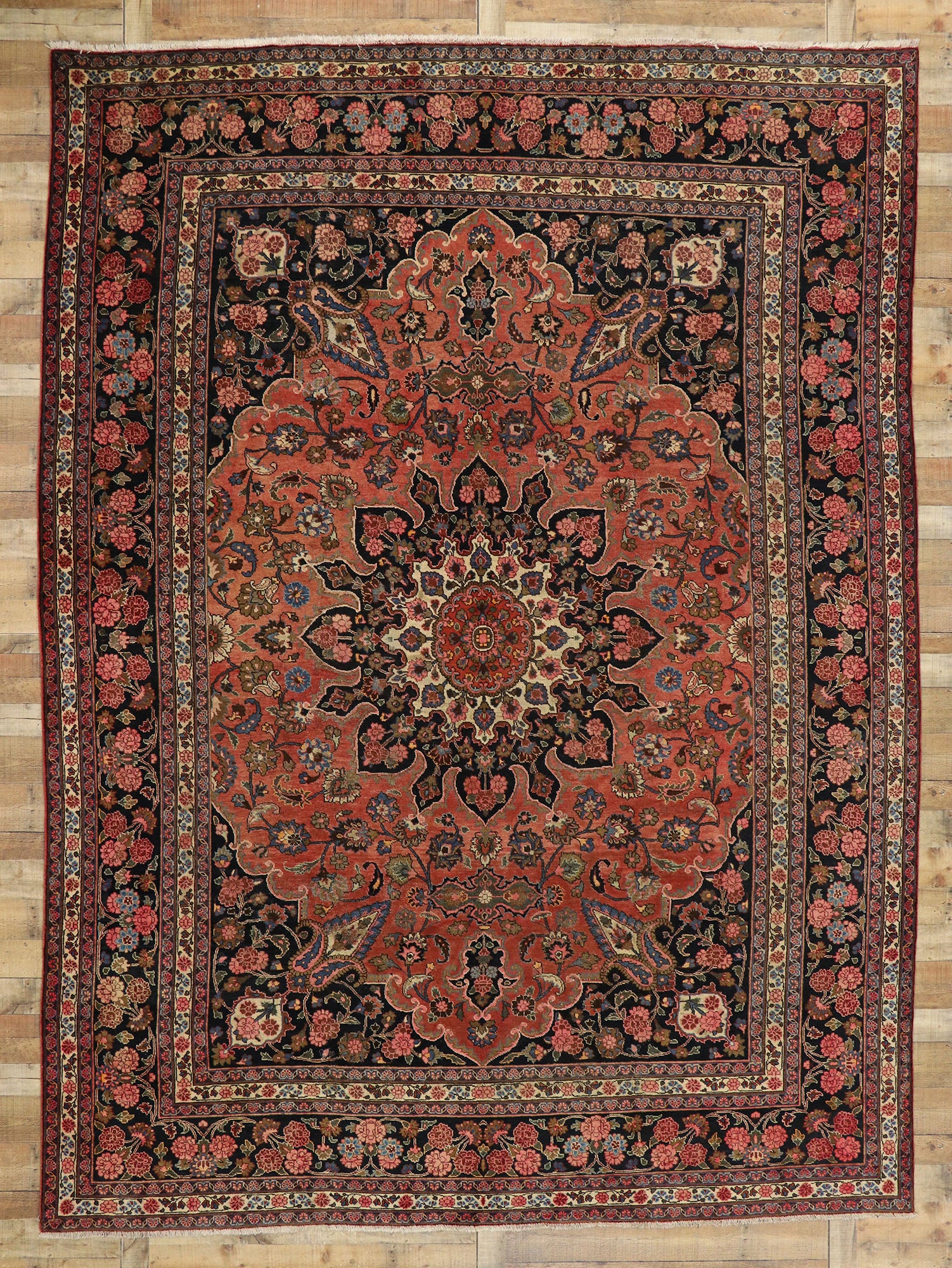10 x 13 Vintage Persian Mashhad Rug 75141