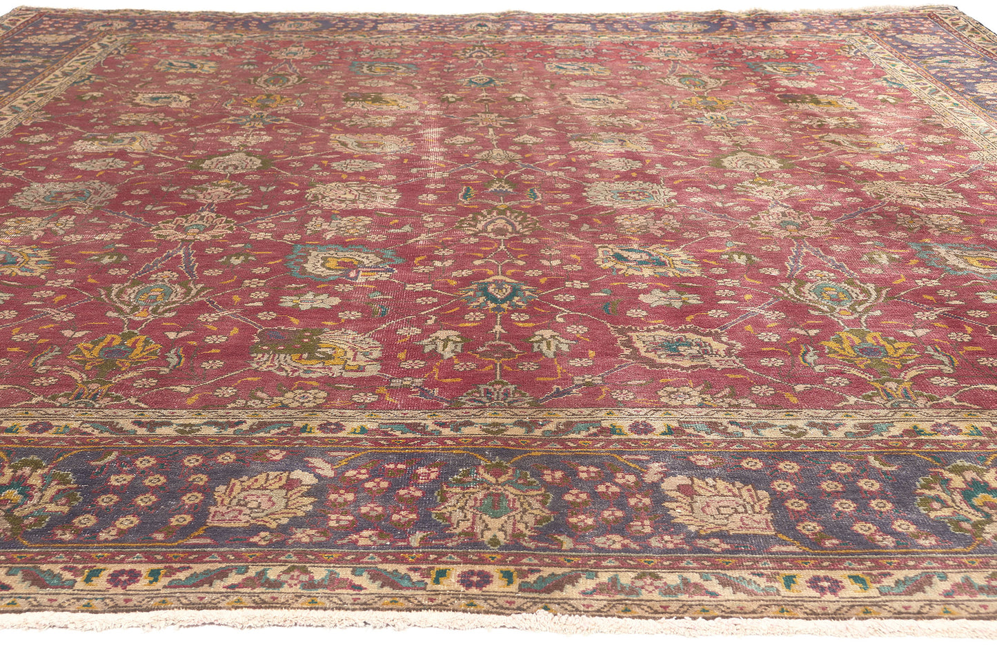 10 x 13 Vintage Persian Tabriz Rug 74331