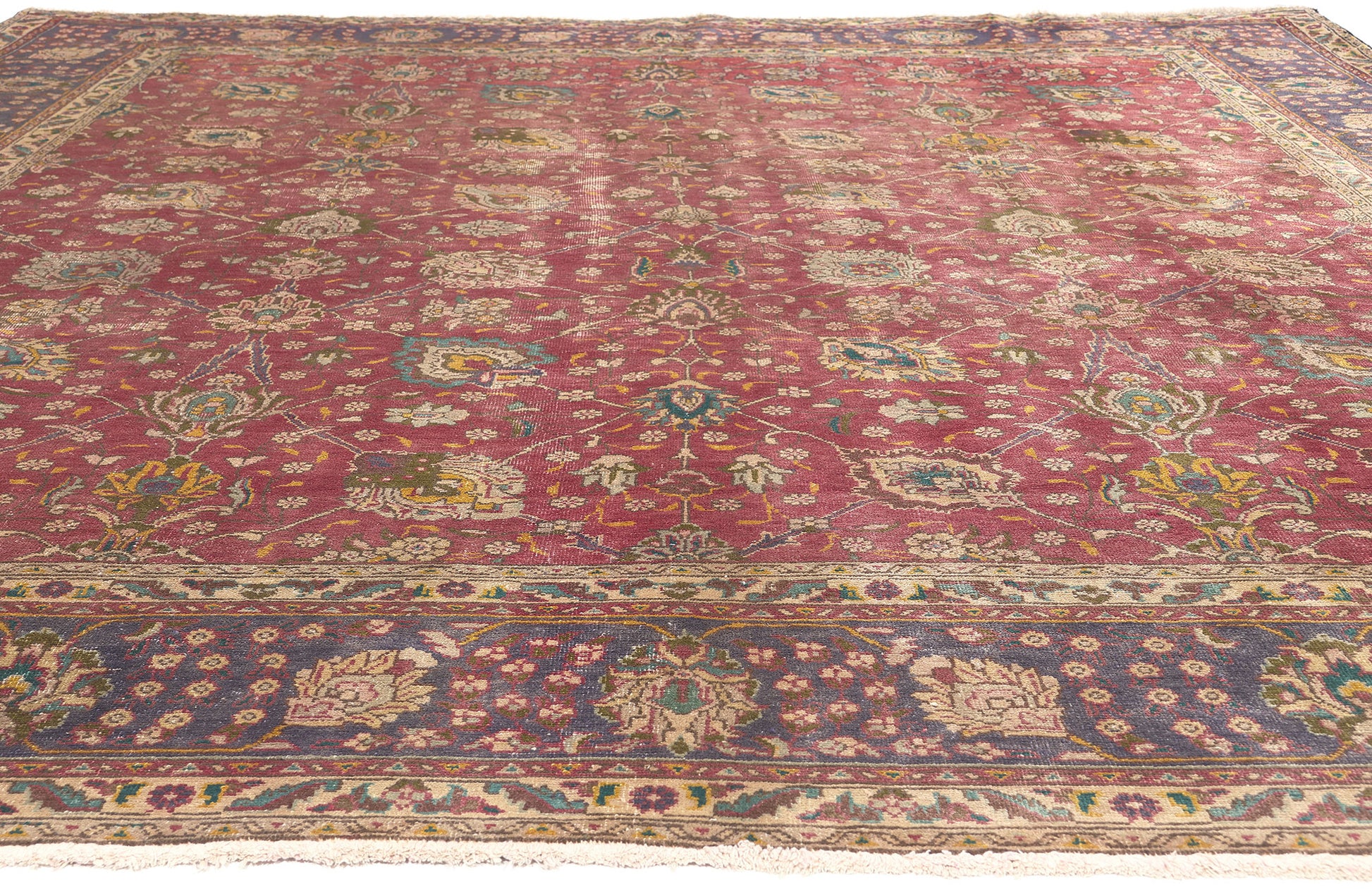10 x 13 Vintage Persian Tabriz Rug 74331