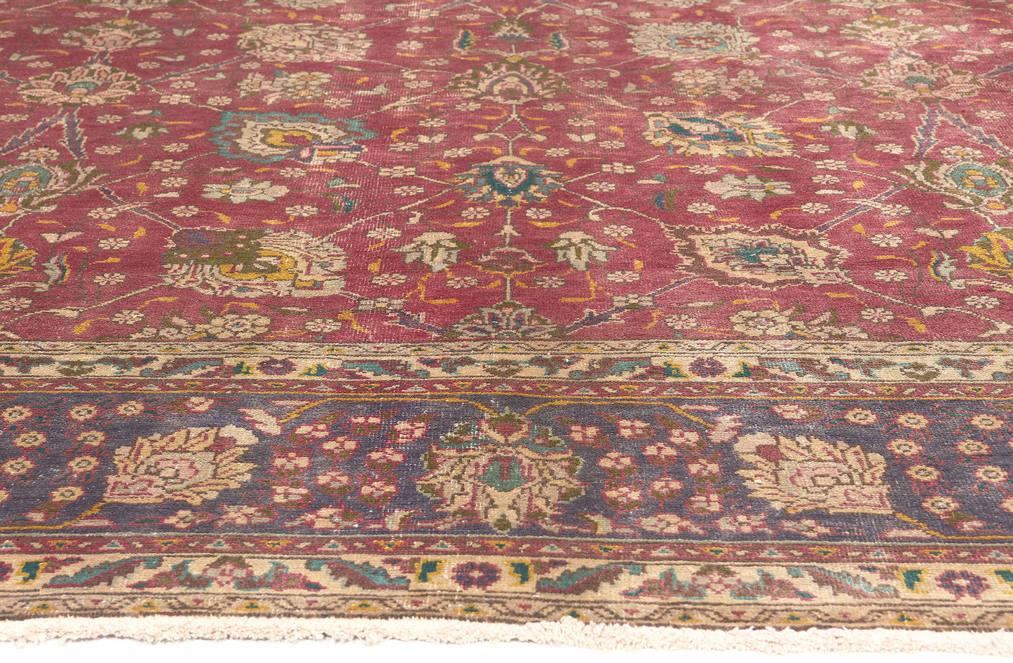 10 x 13 Vintage Persian Tabriz Rug 74331