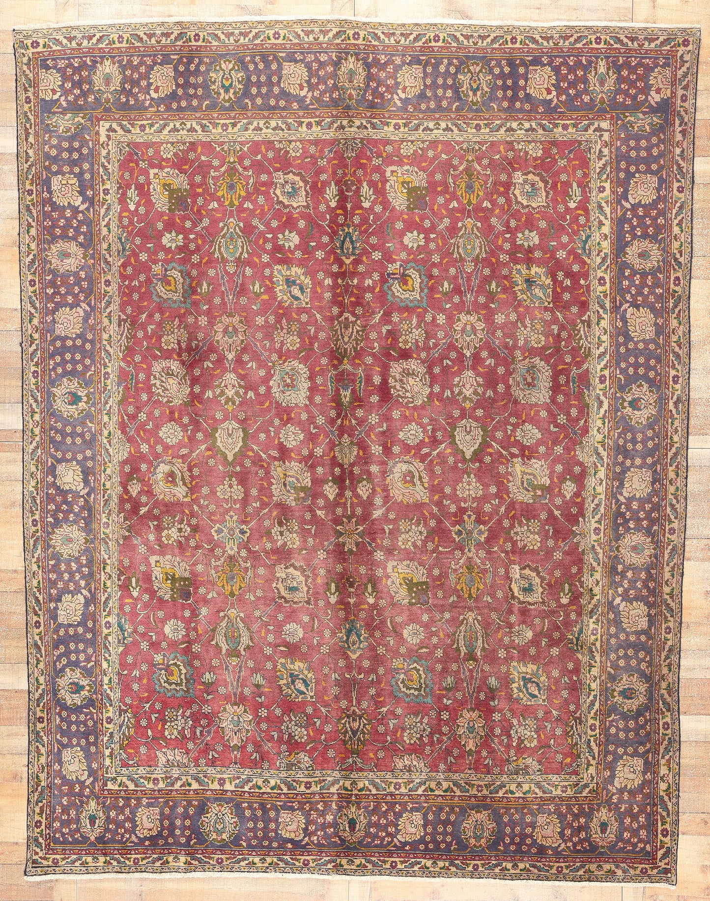 10 x 13 Vintage Persian Tabriz Rug 74331