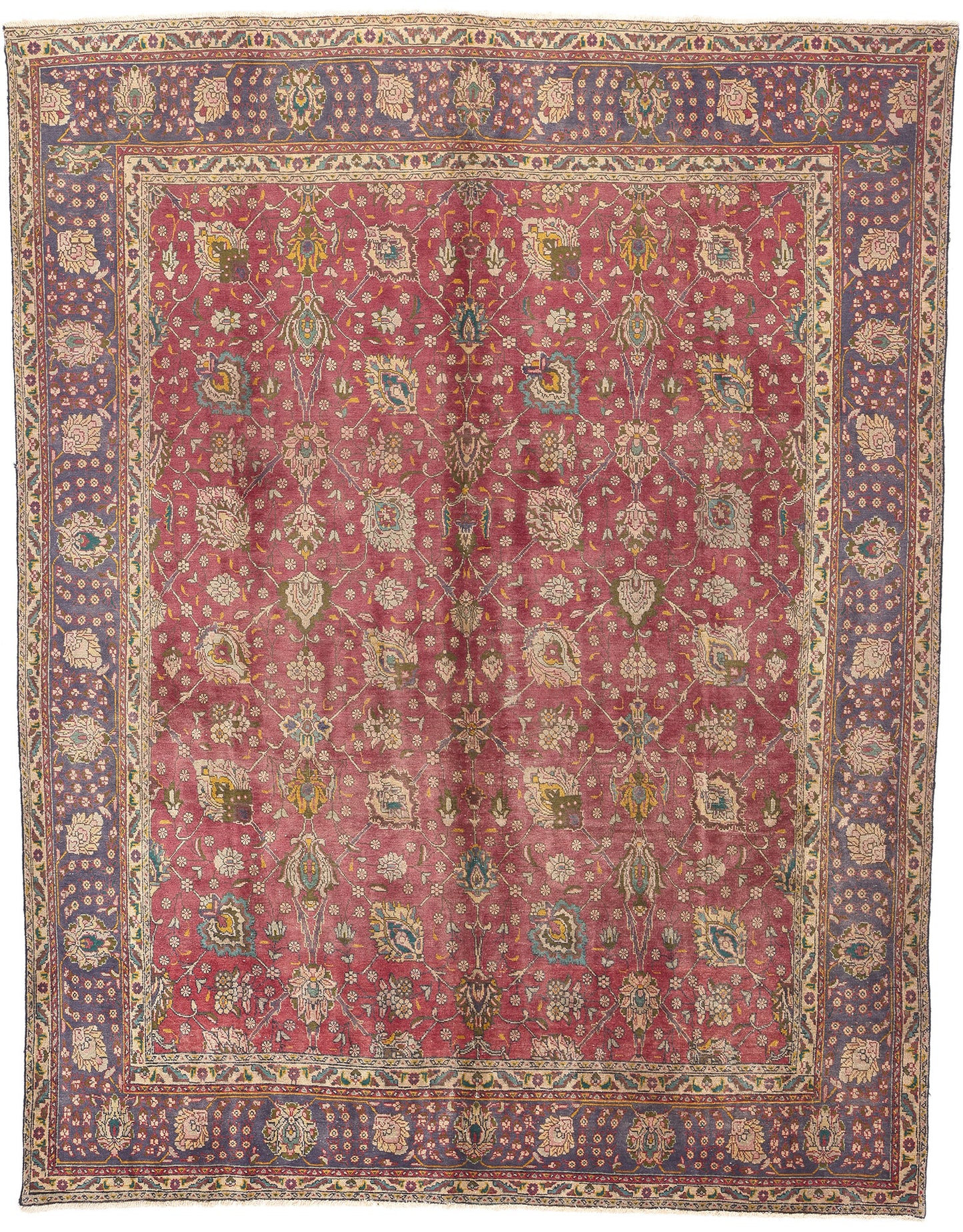 10 x 13 Vintage Persian Tabriz Rug 74331