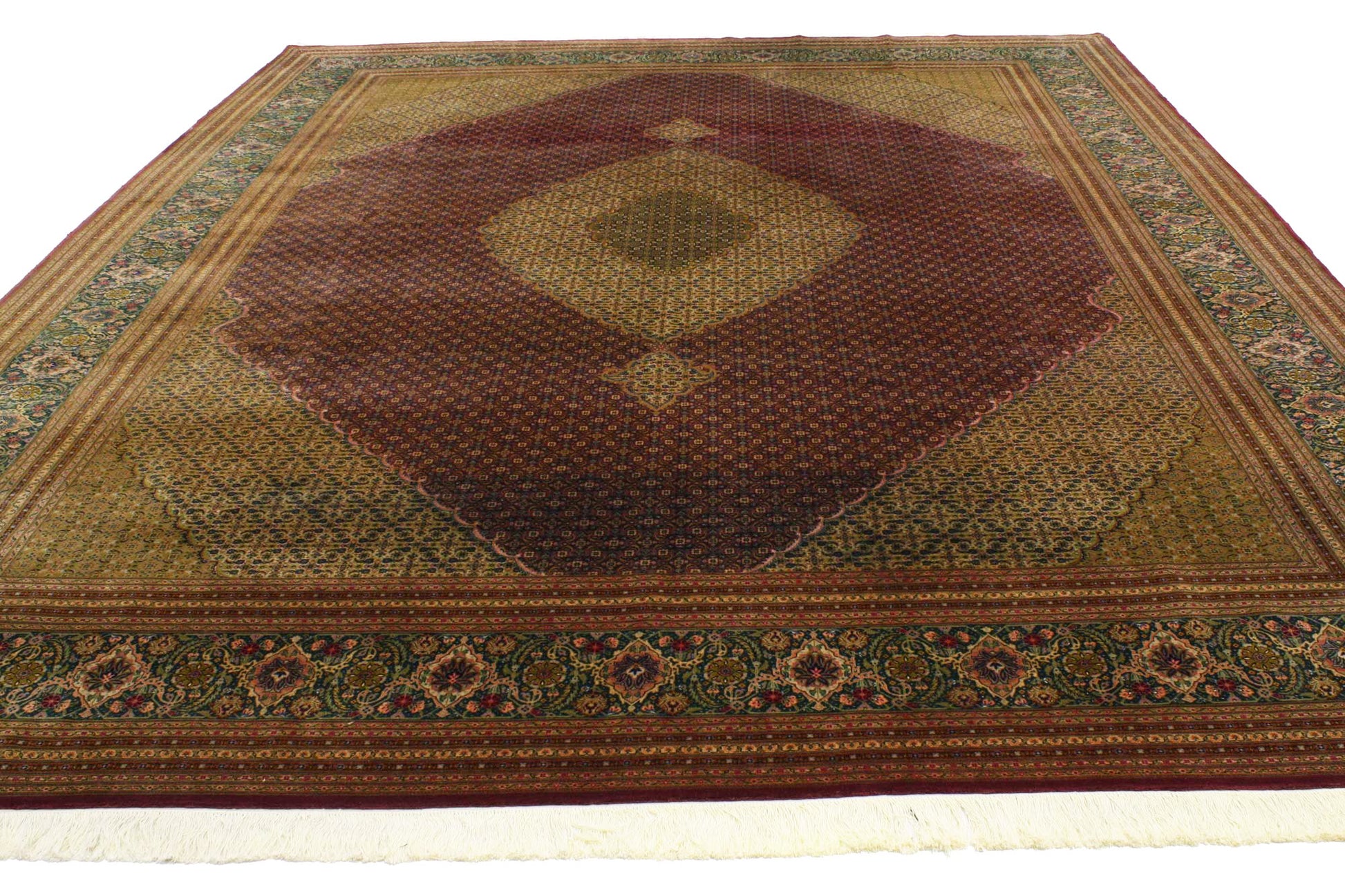 10 x 13 Vintage Persian Mahi Tabriz Rug 76693