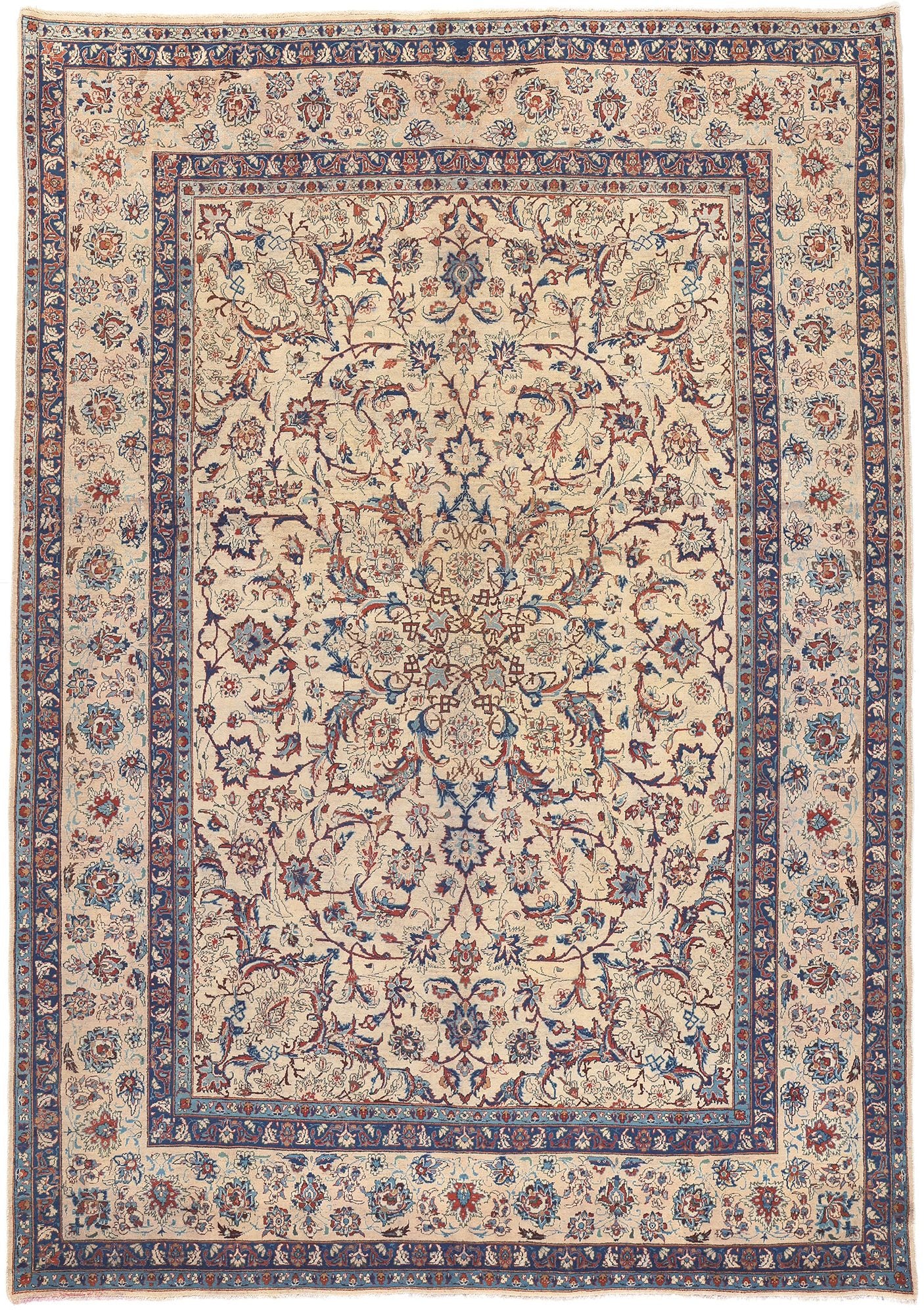 10 x 14 Vintage Persian Yazd Rug 76490