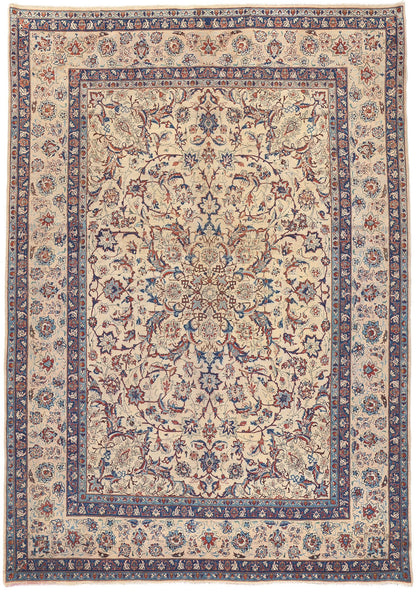 10 x 14 Vintage Persian Yazd Rug 76490