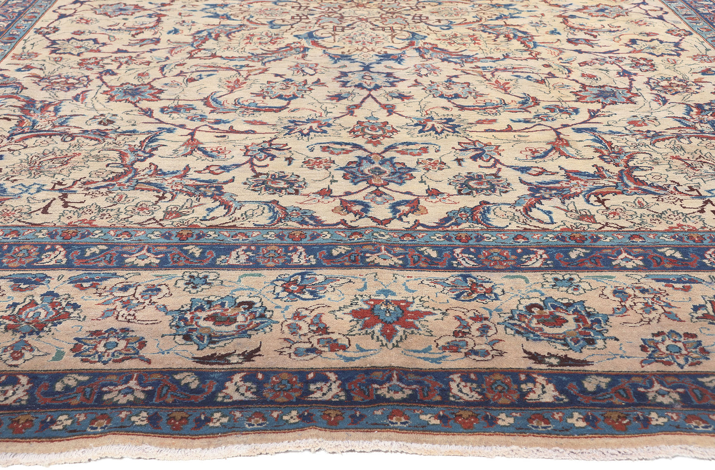 10 x 14 Vintage Persian Yazd Rug 76490