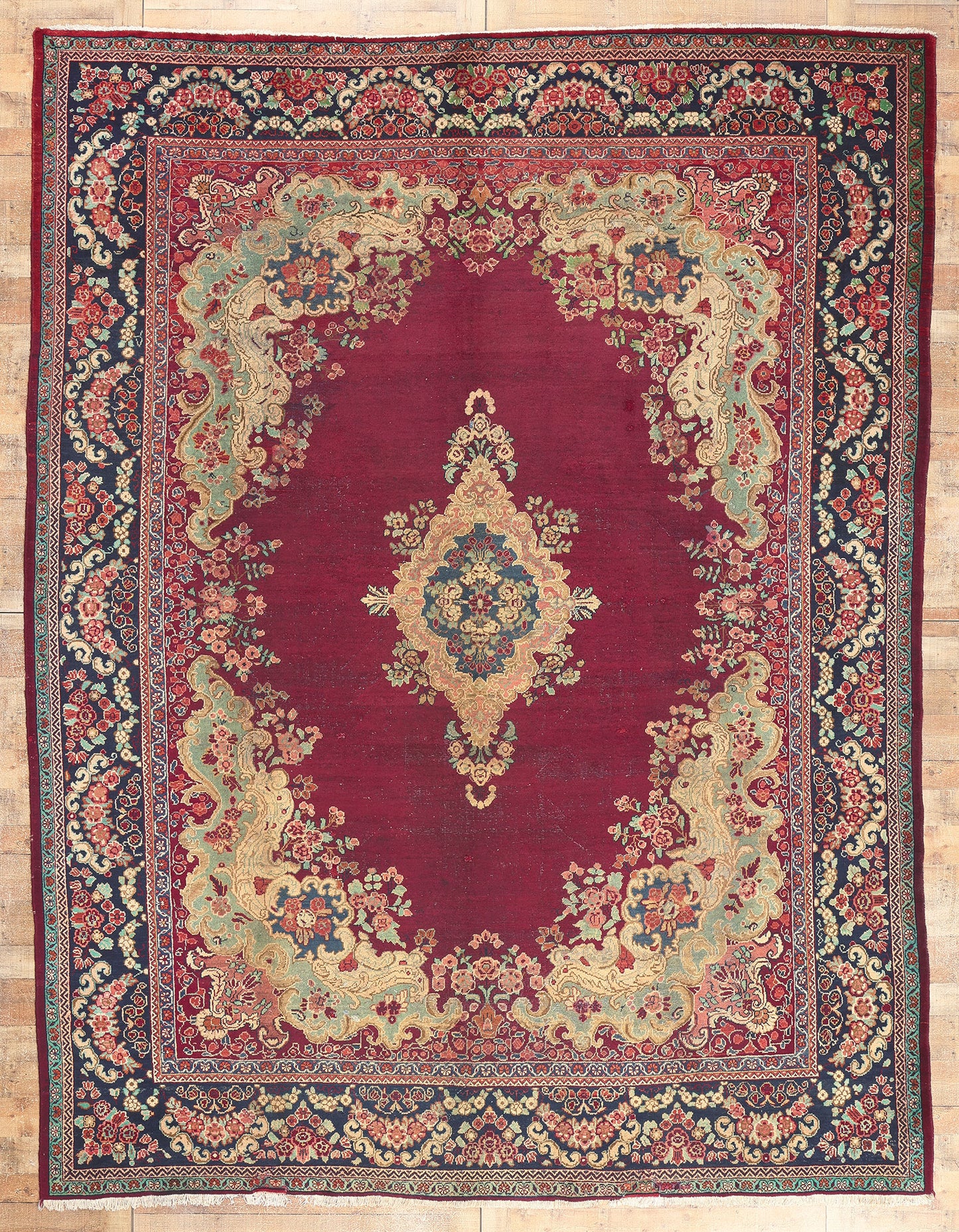 10 x 14 Vintage Persian Mahal Rug 73804